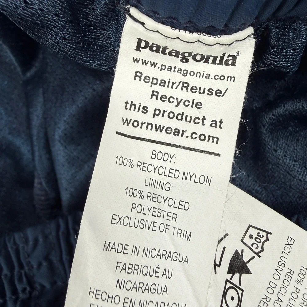 Patagonia Baggies Shorts Men Large Navy Blue 7 Inch Inseam Nylon Swim Trunks